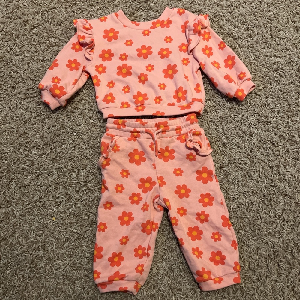 Infant groovy floral matching set